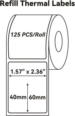 Niimbot T40x60mm 125 adet Beyaz Etiket (B1,B21S,B3S) - 2